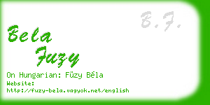 bela fuzy business card